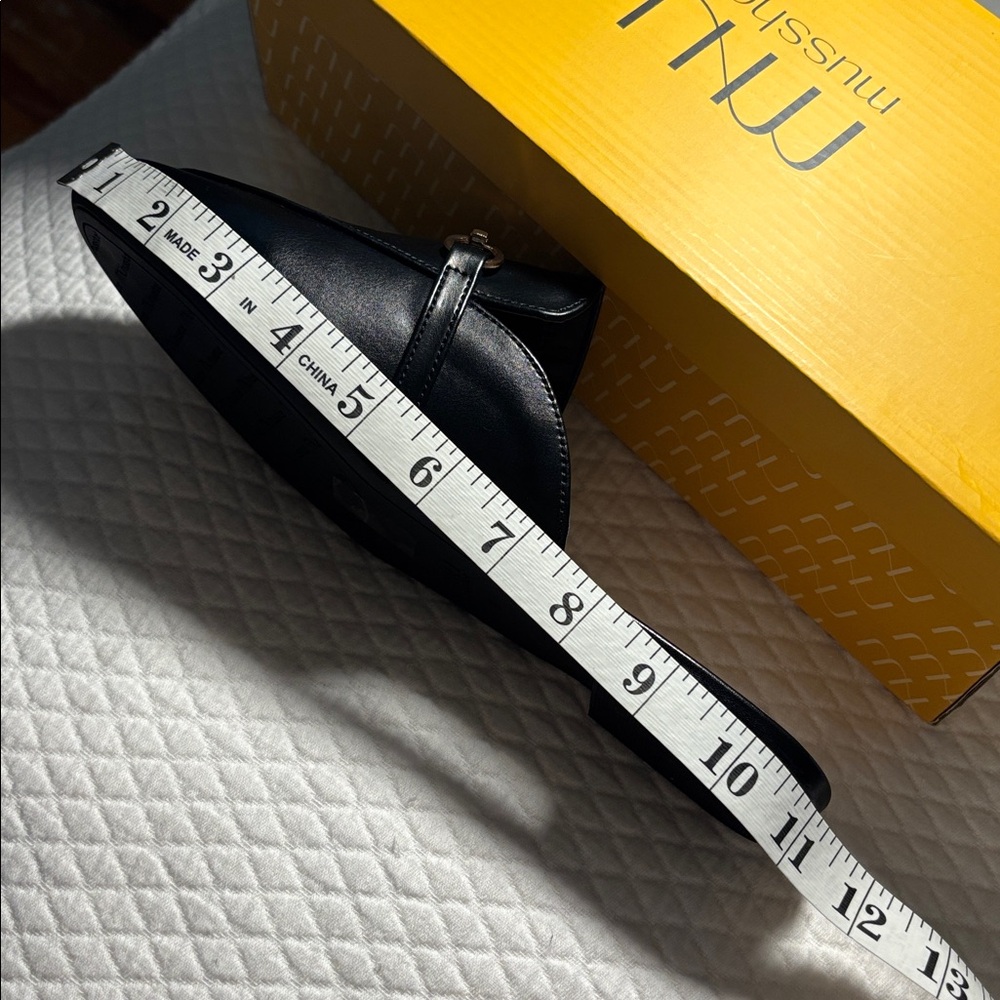 NEW Elegant Black Mules with Gold Detail - Picture 6 of 8
